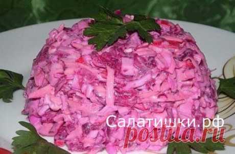 ПРОСТОЙ ВКУСНЫЙ САЛАТ СО СВЕКЛОЙ И КРАБОВЫМИ ПАЛОЧКАМИ | Рецепты вкусных салатов