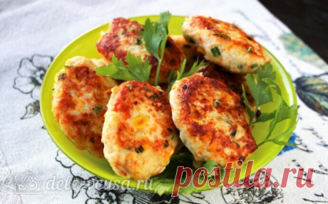 Куриные котлеты с цветной капустой и кукурузой, рецепт с фото