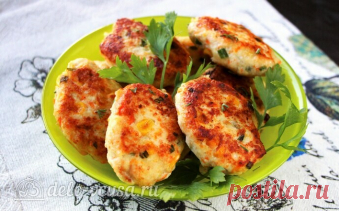 Куриные котлеты с цветной капустой и кукурузой, рецепт с фото