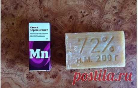 марганцовка и хозяйственное мыло при отбеливании