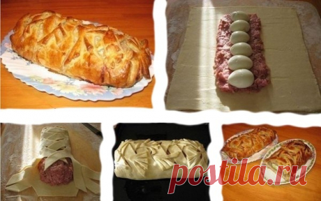 Как приготовить мясной рулет в тесте по-домашнему - рецепт, ингредиенты и фотографии