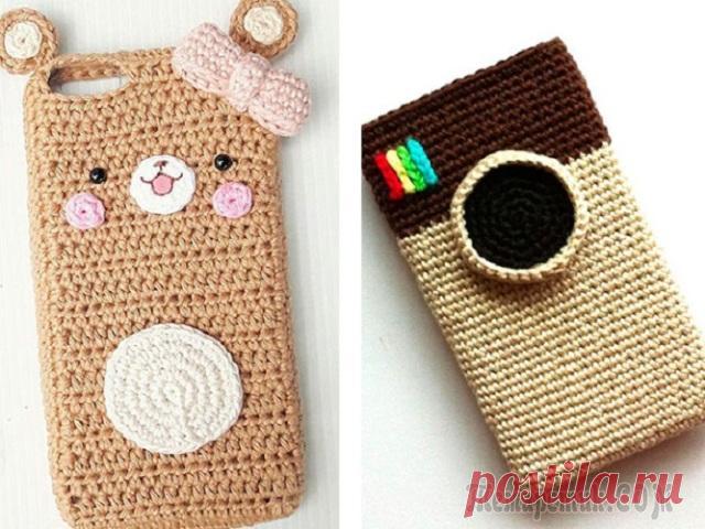 Как связать крючком чехол для телефона: 5 моделей с описанием и схемами