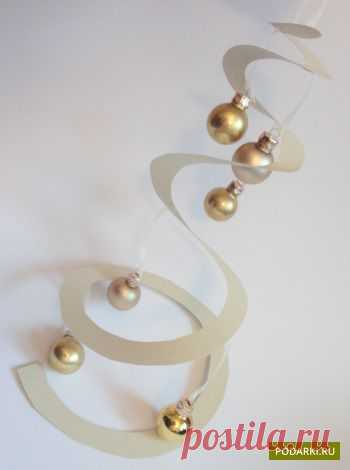 Гирлянда-ёлочка из бумажной спирали. Просто! | Моё хобби