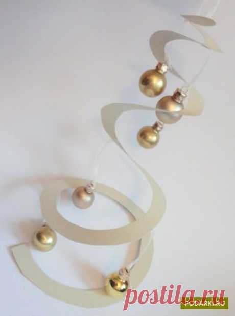 Гирлянда-ёлочка из бумажной спирали. Просто! | Моё хобби