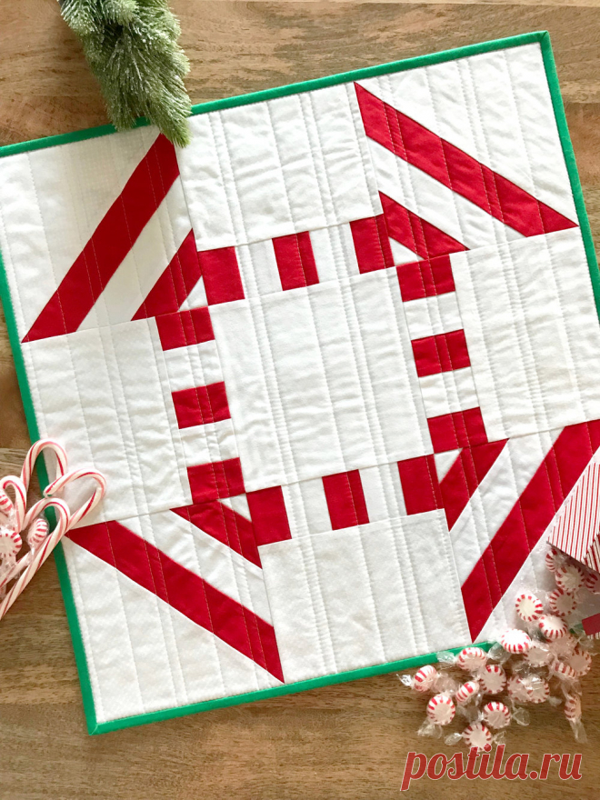 Monthly Mini Quilt for December... Peppermint! — SewCanShe | Free Sewing Patterns and Tutorials