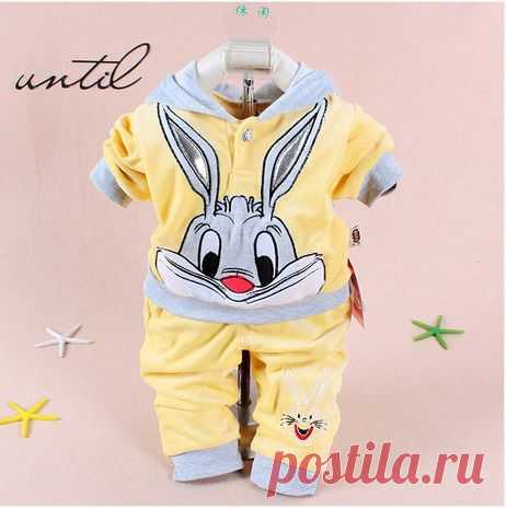 2014 Spring Baby набор мультфильм кролик бархат набор Twinset долго множество рукав капюшоном и брюки дети одежды бесплатная доставка-inClothing Наборы от детей и Mothercare на Aliexpress.com | Alibaba Group