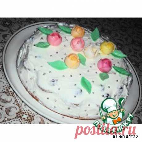 Торт на киселе &quot;Вишня со сливками&quot; - кулинарный рецепт