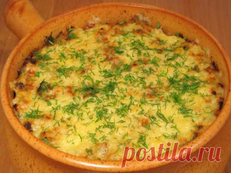 Печень с картофелем, запеченные в горшочке