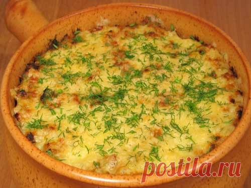 Печень с картофелем, запеченные в горшочке