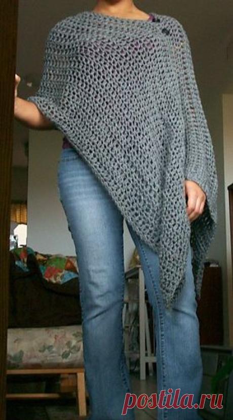 Ravelry: Настраиваемый крючком пончо рисунок по Патти