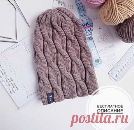 Описание красивой шапочки спицами