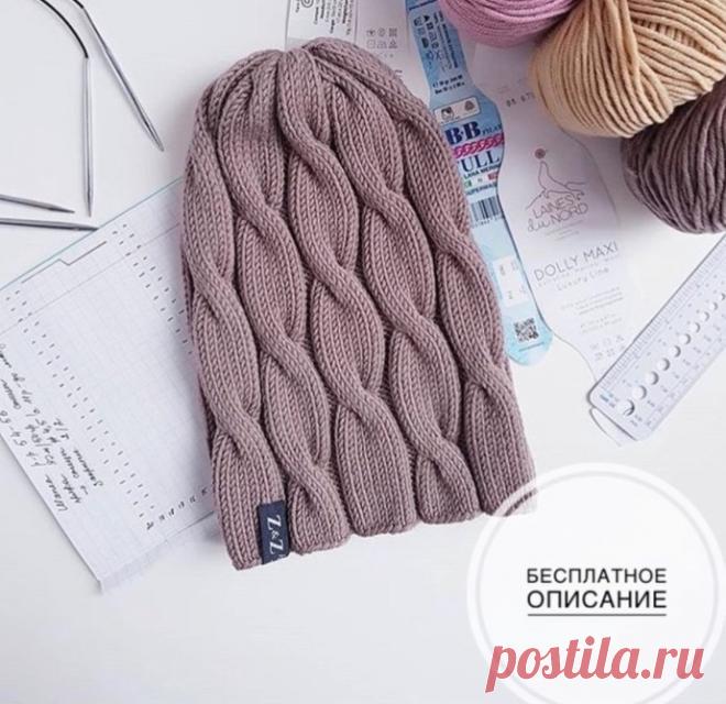 Описание красивой шапочки спицами