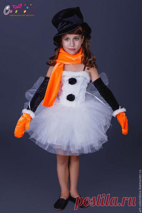 Купить Костюм снеговичка - белый, снеговик, костюм снеговика, велюр, фатин