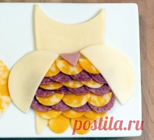 Оформление нарезки сыра и колбасы