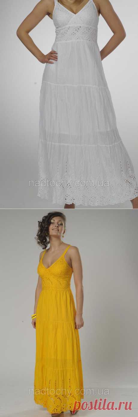 Сарафан женский длинный в пол, белый , хлопок