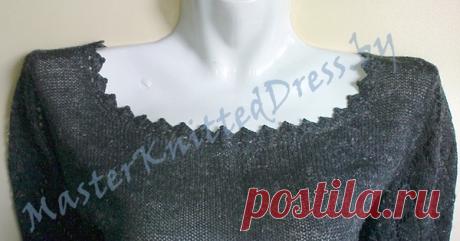 Три способа связать красивое декольте на кофточке