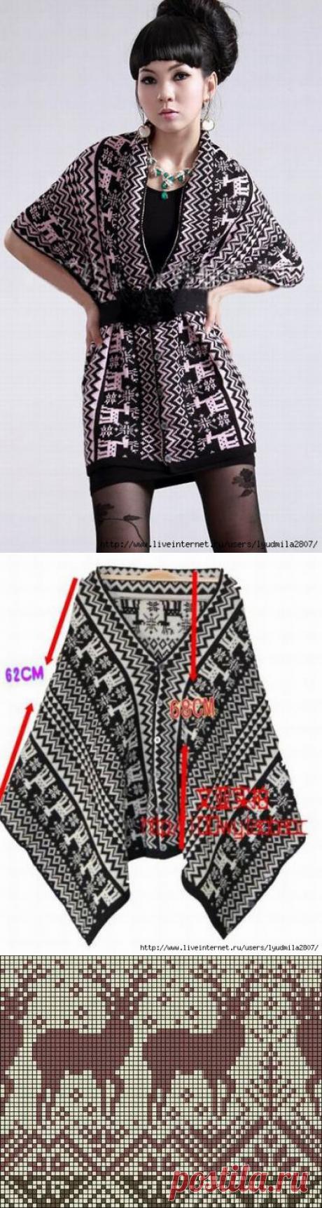 Пончо-платье-шарф-шраг. Одежда-трансформер 4 в 1. Жаккард.
