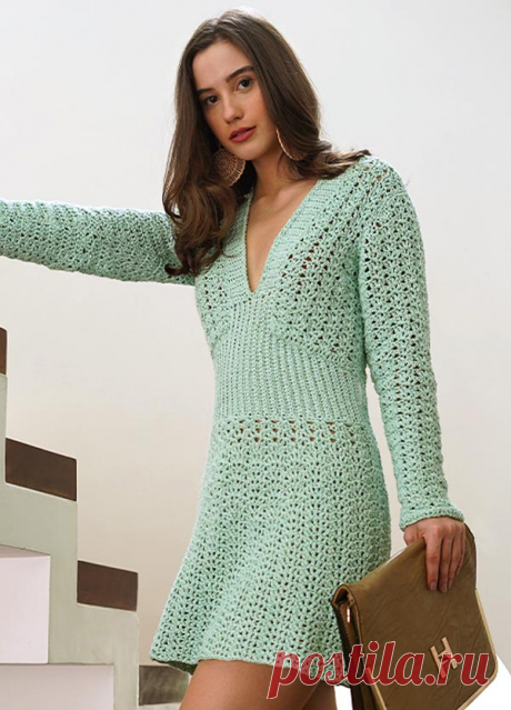 Vestido de Crochê Verde Menta com Fio Cisne Chic - Blog do Bazar Horizonte