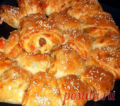 Разборный пирог или &quot;пицца&quot; в рулете | Четыре вкуса