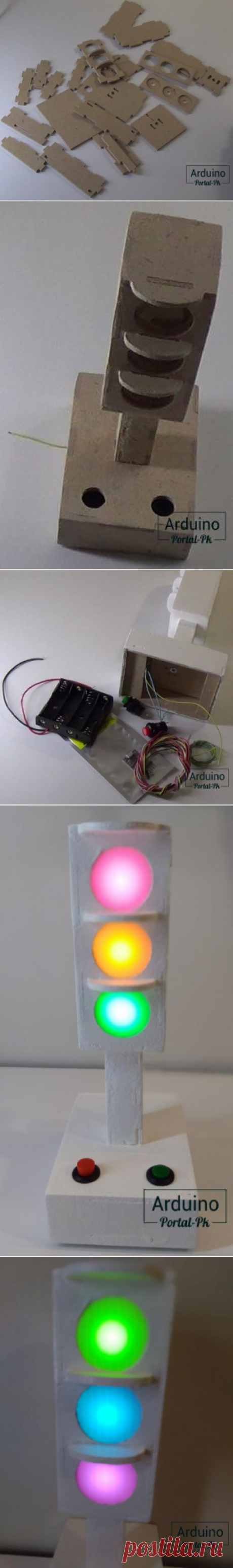 Ардуино светофор на digispark и ws2812b
Ночник светофор на Arduino.
Данный ночник работает от 4 батареек формата АА. В среднем хватает на 7 ночей.