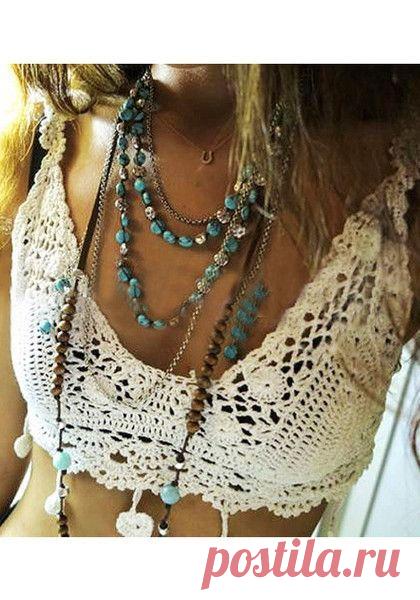 White Crochet Bralette