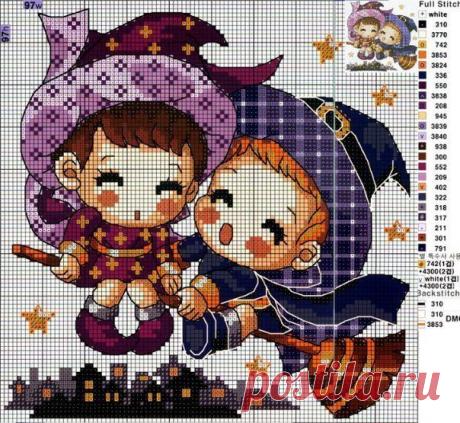 Подборка схем для детской вышивки.