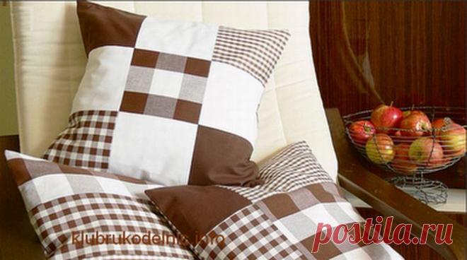 Комбинированные подушки своими руками