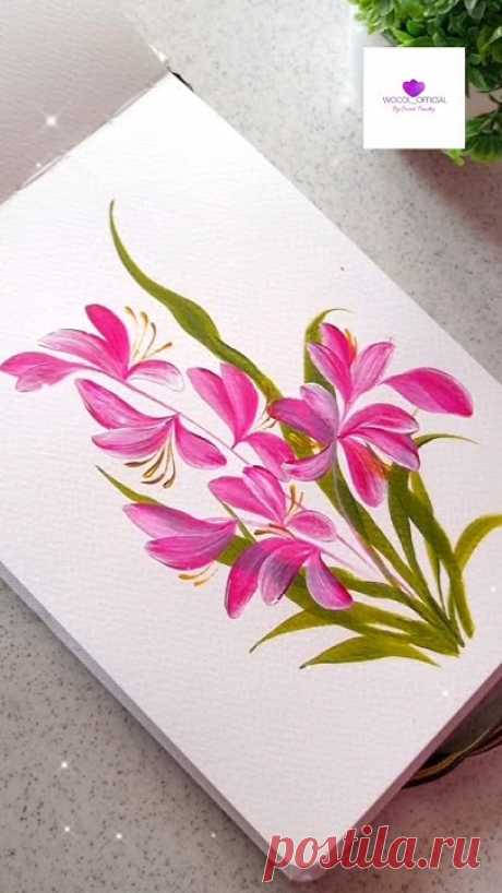 Easiest Flower Painting #artvideo #artwork #viral #flowerpainting #wocol