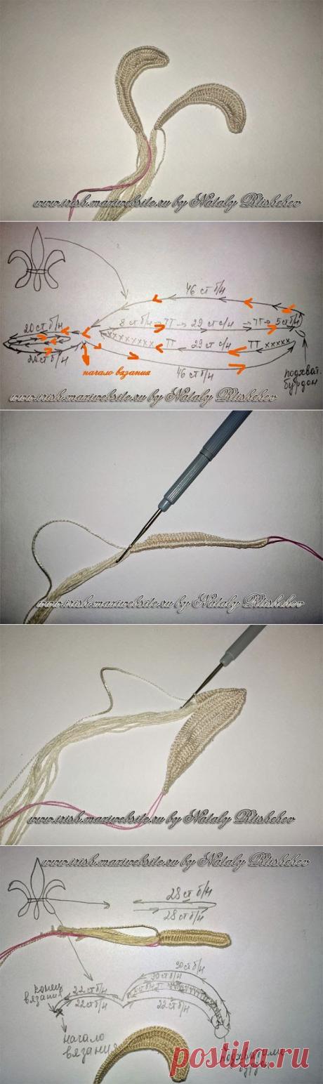 Irish crochet &: Королевская лилия МК.Step by step
