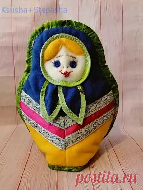Шьем яркую матрешку - грелку для чайника