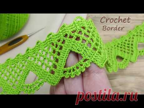 Very simple crochet pattern Ribbon lace Border for decor✨How to crochet EASY for beginners
