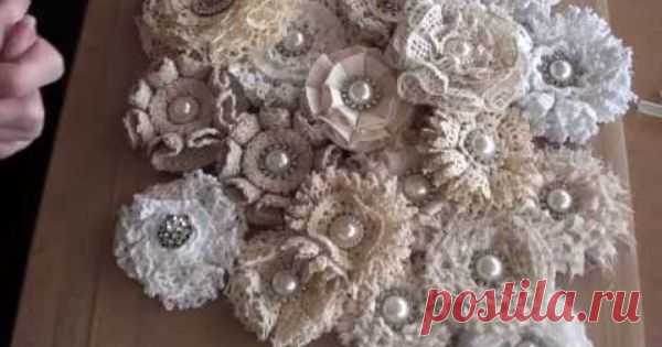 Shabby Chic Lace Ribbon Flower Tutorial