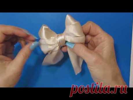 Бант из атласных лент в Школу Садик/ Bow of satin ribbons in school/ БАНТИК ПРОСТО, БЫСТРО И КРАСИВО