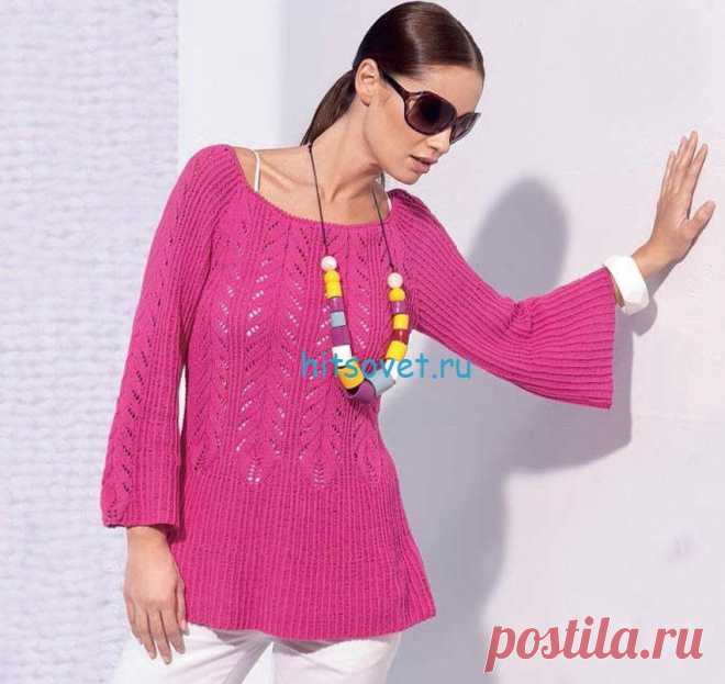 Вязание туники с расклешенными рукавами - ХитсоветХитсовет