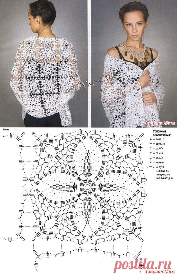 Палантин "В кружевном плену" - Вязание - Страна Мам