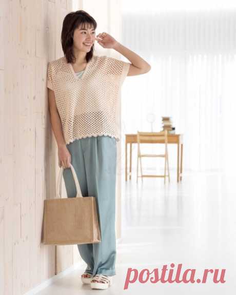 #безрукавка@japanese_knitting
#крючок@japanese_knitting