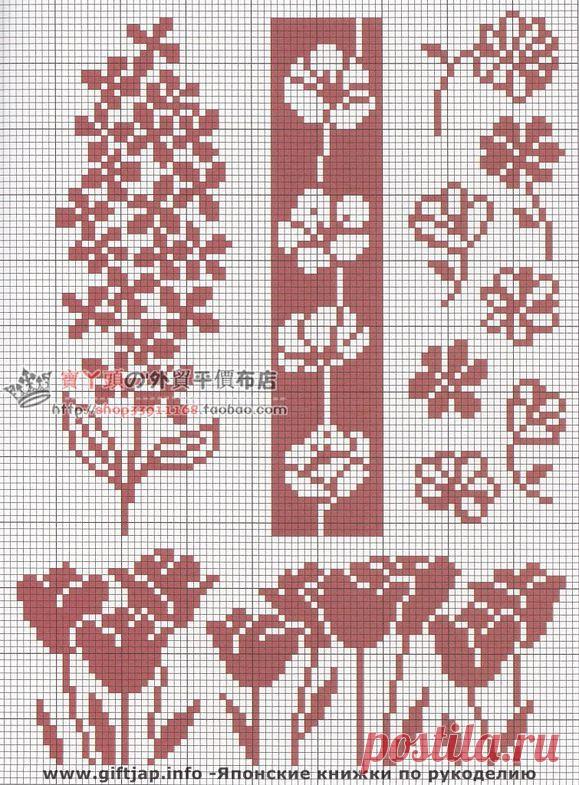 жаккардовые тюльпаны спицами - Поиск в Google