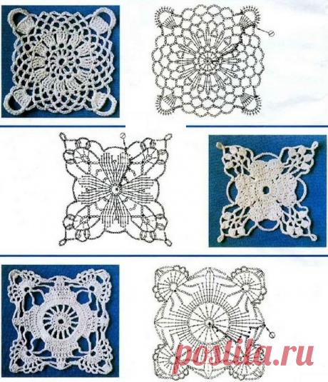 квадратные мотивы крючком со схемами - 85 тыс. картинок. Поиск Mail.Ru