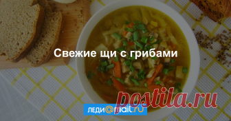 Свежие щи с грибами - пошаговый рецепт с фото - как приготовить, ингредиенты, состав, время приготовления - Леди Mail.Ru Свежие щи с грибами - пошаговый рецепт с фото - Леди Mail.Ru