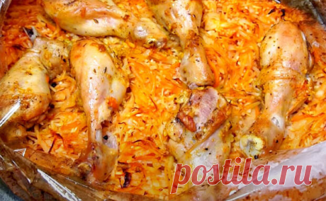 Ужин без сковородок, готовим все в пакете. Смешали курицу с рисом и капустой