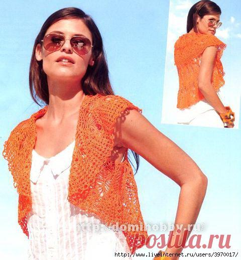 БОЛЕРО ИЗ КРУГА КРЮЧКОМ