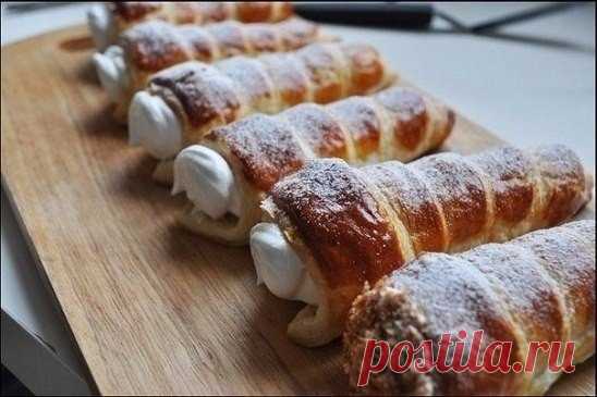 Как приготовить трубочки с белковым кремом. - рецепт, ингридиенты и фотографии