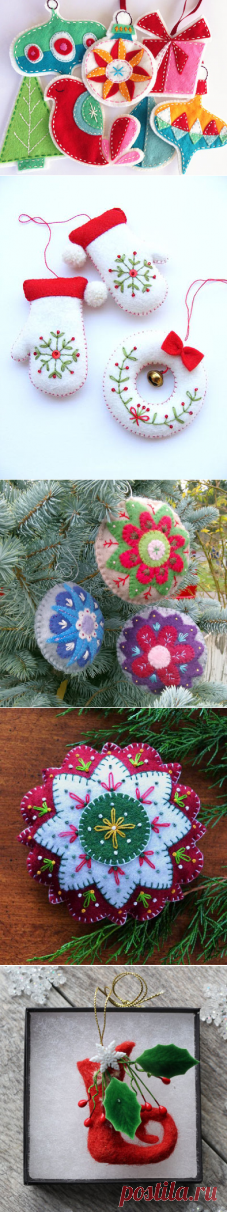 Фетровые игрушки для новогодней ёлки | Домашний hand-made