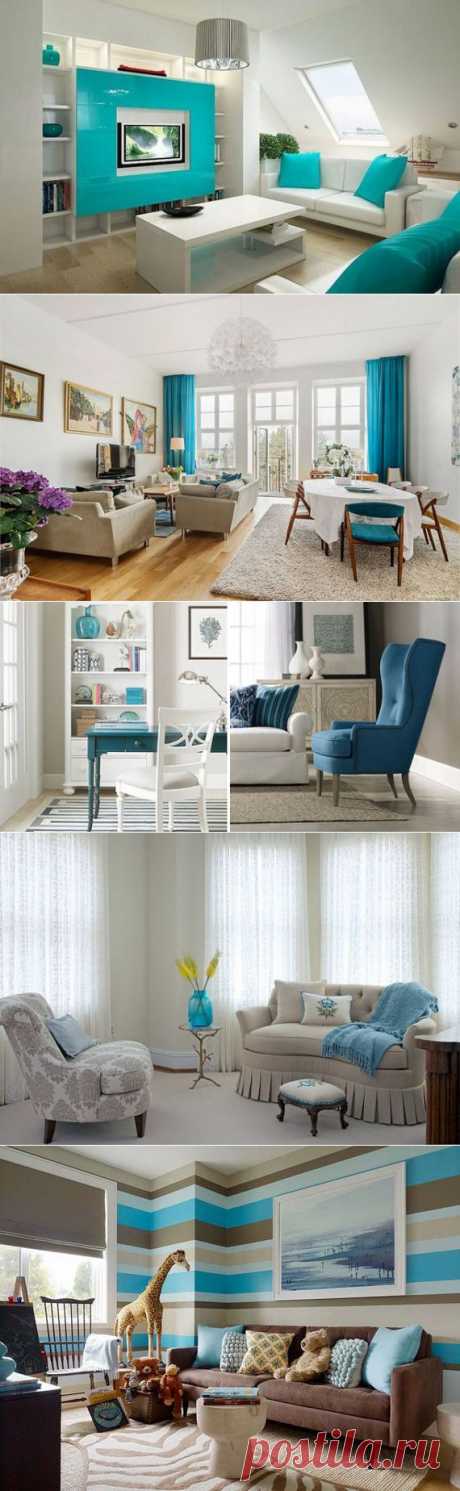 Голубые и бирюзовые акценты в интерьере | Ремонт квартиры своими руками