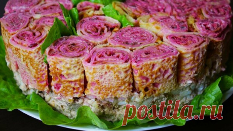 Салат «Букет роз» произведёт фурор среди гостей | БУДЕТ ВКУСНО | Яндекс Дзен