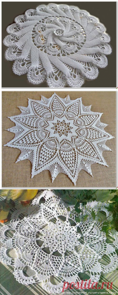 Несколько салфеток. Крючком. Схемы. / Обсуждение на LiveInternet - Российский Сервис Онлайн-Дневников