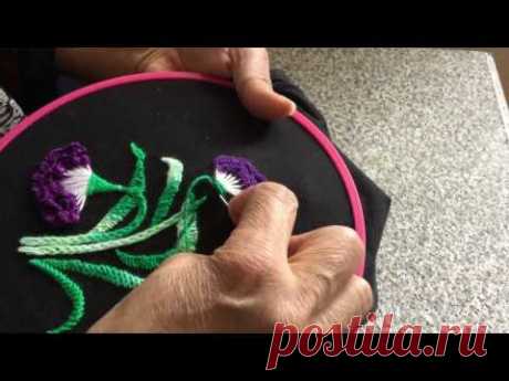 Hand Embroidery easy stitch how to make carnation flower