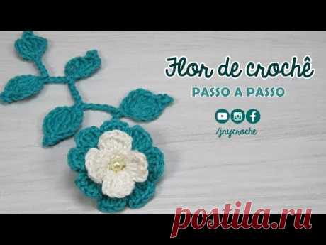 Flor de crochê simples para aplicação - JNY Crochê