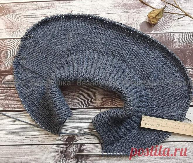 Манишка на молнии, вяжем вместе - делаем расчеты на реглан-погон, 