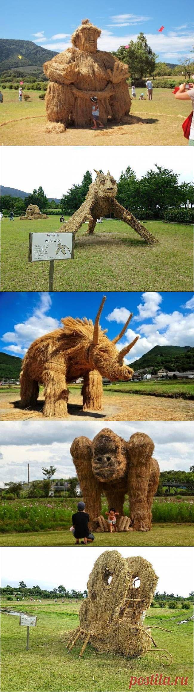 Удивительные скульптуры из соломы в Японии | "Secret worlds"